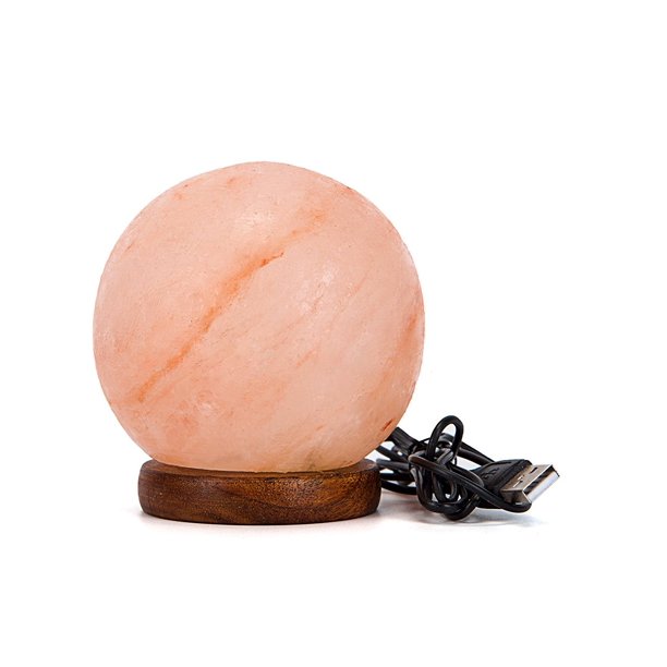 Himalayan USB Ball Shape Lamp | Small (+/- 850g)