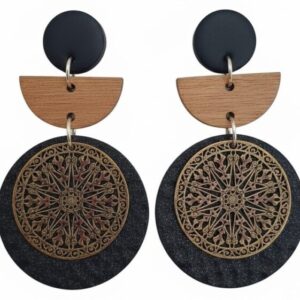 Black, Wood & Gold Embellishment - Large